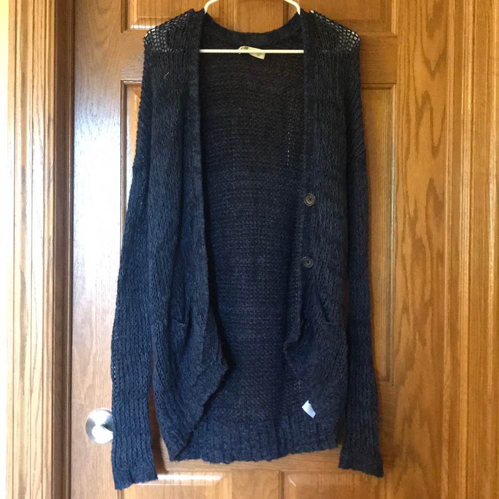 Hollister Navy Long Cardigan